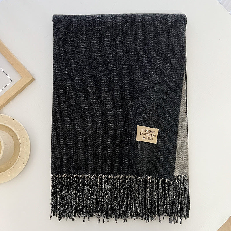 Solid Color Double-sided Two-color Artificial Cashmere Scarfs