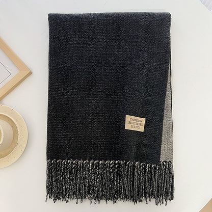 Solid Color Double-sided Two-color Artificial Cashmere Scarfs