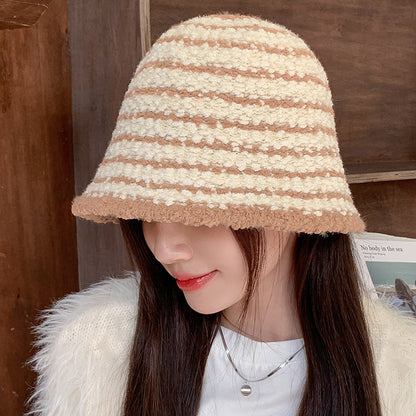 Women's Bucket Hat Striped Big Head Circumference Plain Hats & Caps