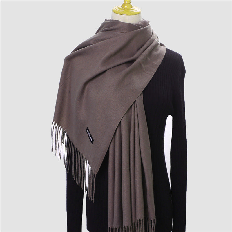 Women's Color Artificial Cashmere Monochrome Fashion Warm Scarfs