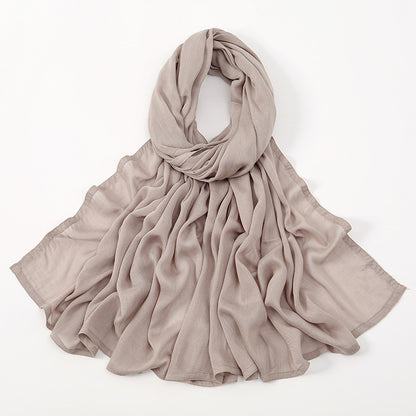 Malay Indonesian Rayon Monochrome Wide-brimmed Thin Scarfs