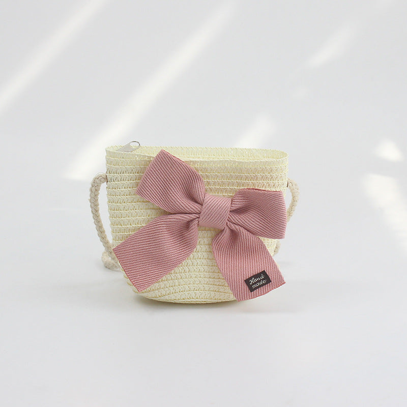 Children's Hat Straw Bow Sweet Cute Sun Kids' Headwear