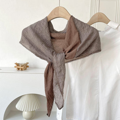 Women's Color Matching Cotton Linen For Korean Scarfs