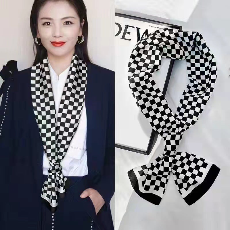 Women's Fashion Small Hair Band Shirt Matching Handy Scarfs