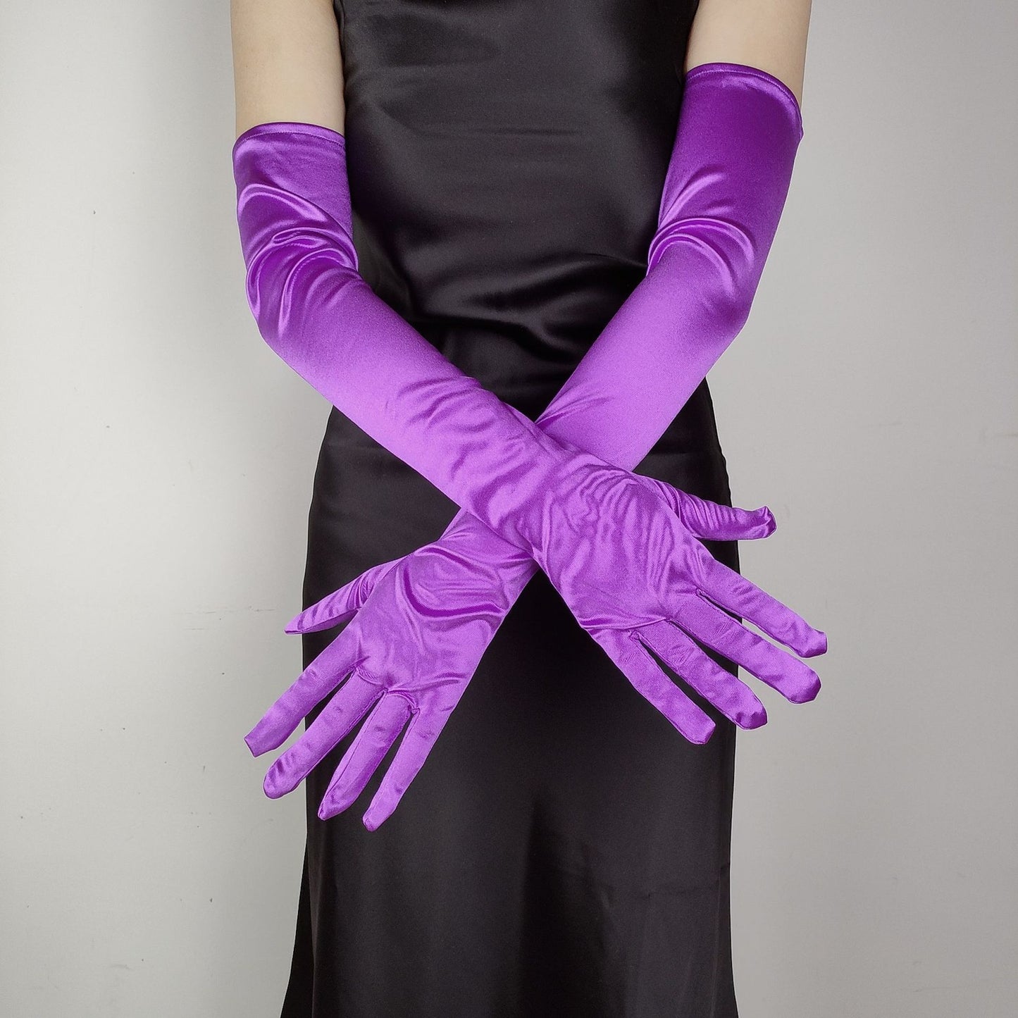 Women's Lengthened Satin Stretch Vintage Dress Bride Gloves