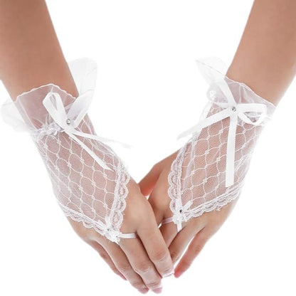 Short Black Lace Spiritual Love Wedding Halloween Lolita Gloves