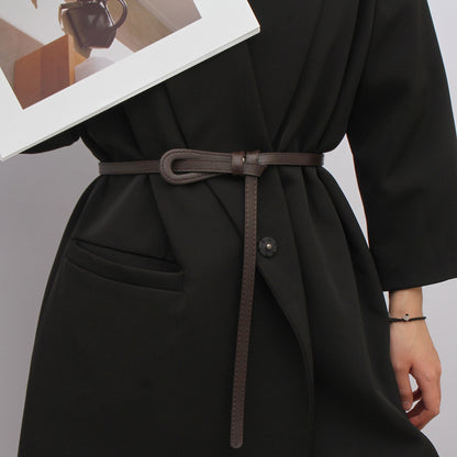 Women's With Thin Knotted Decorative Suit Waist Belts