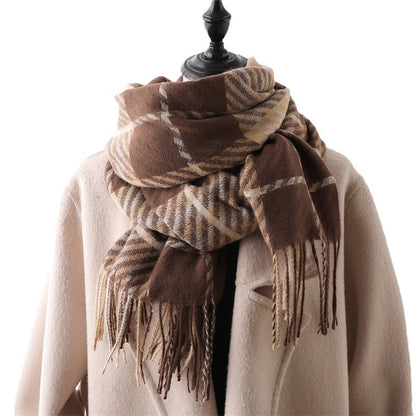 Women's British Plaid Simple Warm Thickened Popular Scarfs