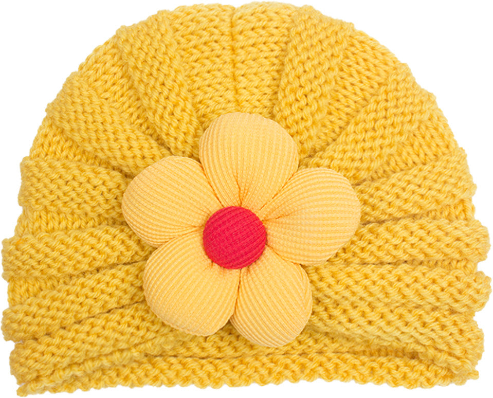 Children's Woolen Warm Comfortable Flower Sleeve Hat Kids' Headwear