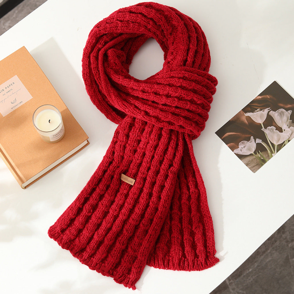 Women's Wool Korean Style Versatile Pure Color Scarfs