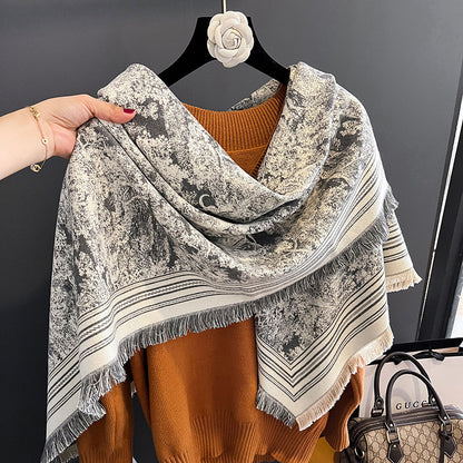 Women's Large Kerchief Travel High-grade Warm Artificial Cashmere Scarfs