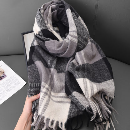 Women's Artificial Cashmere Warm Thickened Outer Shawl Scarfs