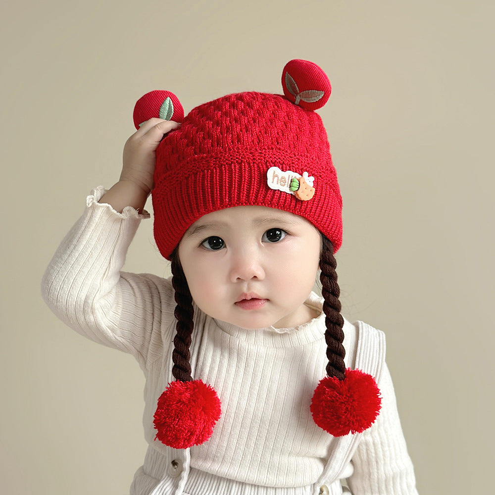 Hat Cute Deer Horn Earmuffs Boys Closed Toe Woolen Kids' Headwear