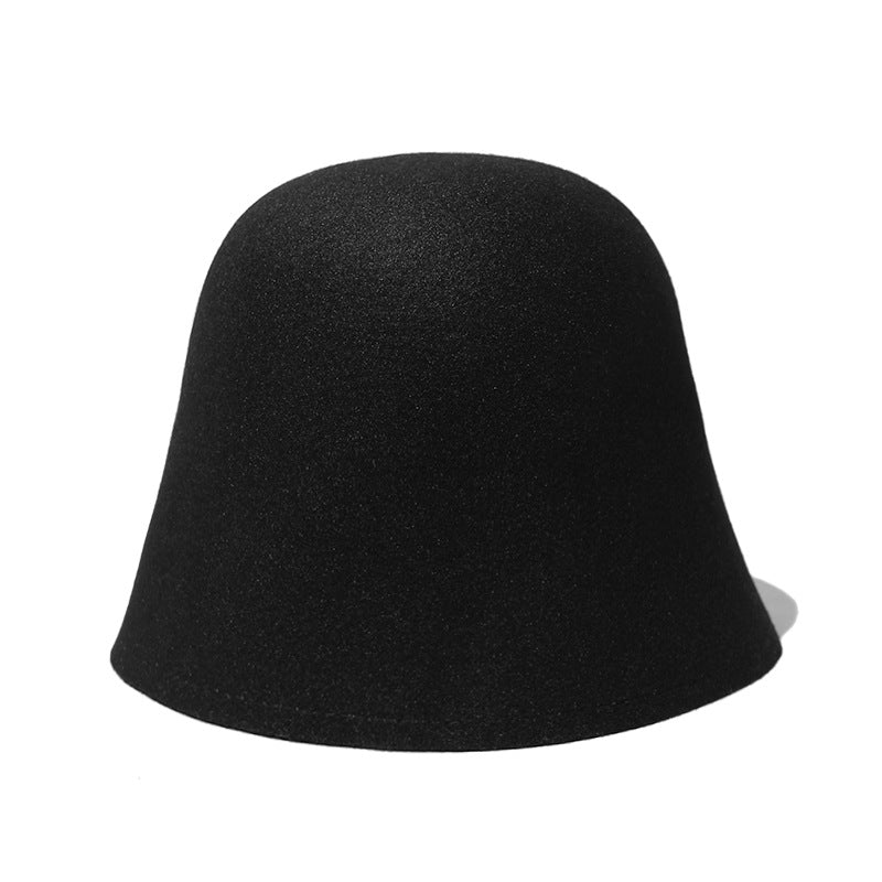 Women's Bucket Hat Warm Straight Woolen Solid Hats & Caps