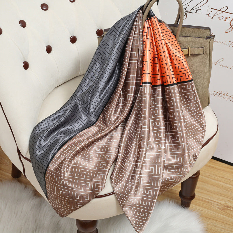 Large Kerchief Printed Female Mother's Outer Scarfs