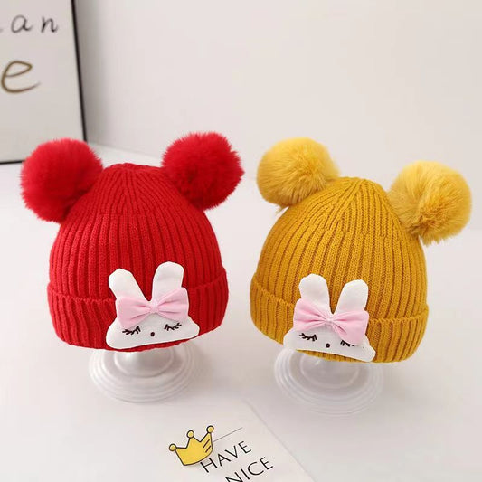 Women's & Men's Cute Cartoon Bunny Woolen Winter Keep Warm Kids' Headwear