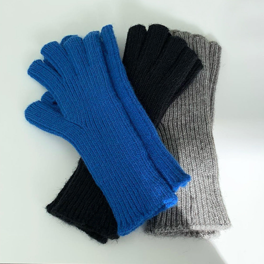 Women's & Men's Knitted For Warm Hole Open Finger Gloves