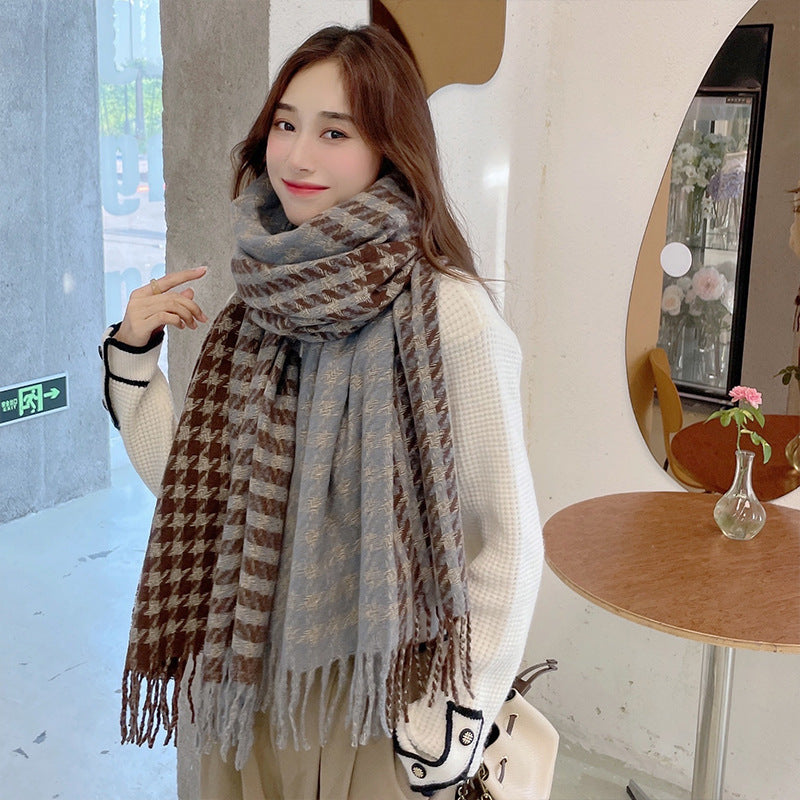 Korean Style Female Tassel Casual Winter Scarfs