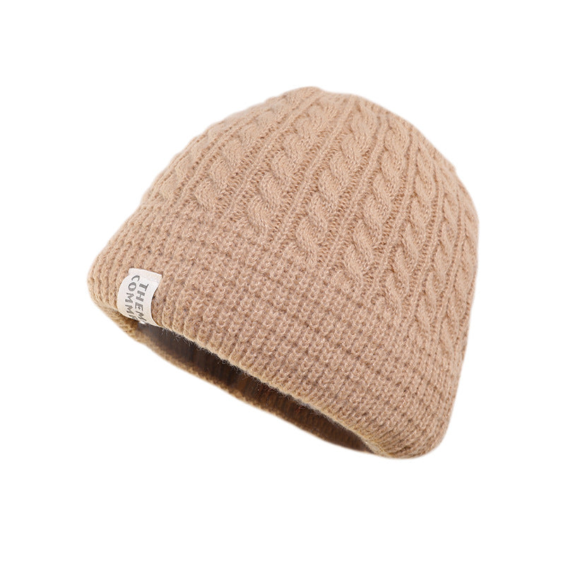 Women's Wool Hat Warm Pile Style Beanie Face Hats & Caps