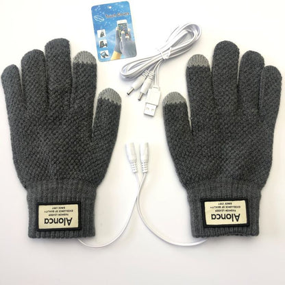 Men's Electric Heating Hand Warming Woven Gloves