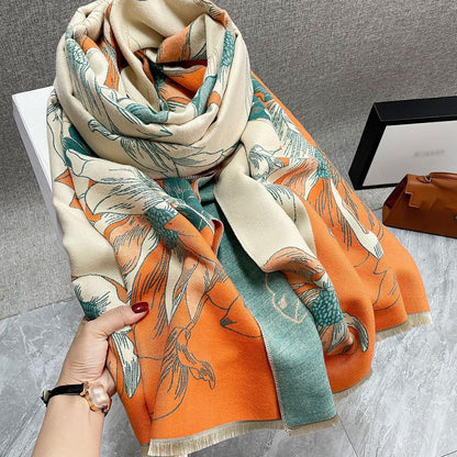 Artificial Cashmere Thick Western Style Shawl Scarfs