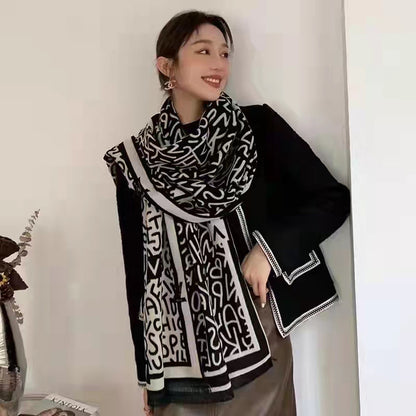 Women's Live Broadcast Artificial Cashmere Warm Mid-length Scarfs