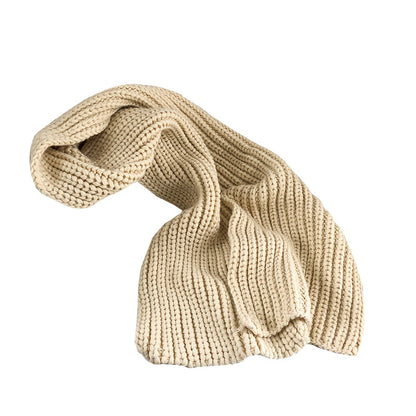 Women's & Men's Knitted Wool Solid Color Young Lady Thick Scarfs