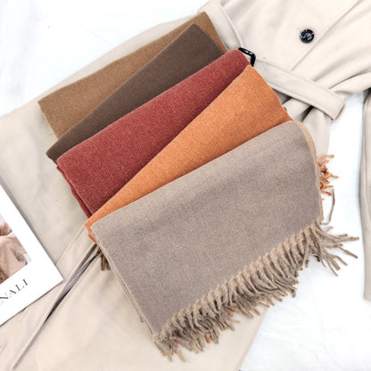 Women's Warm Double-sided Matching Korean Style Versatile Scarfs