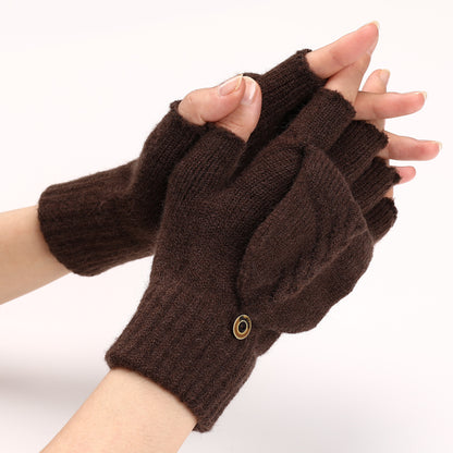 Women's & Men's Finger Wool Keep Warm Writing Open Gloves