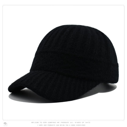 Women's Knitted Wool Baseball Korean Fashion Face Hats & Caps