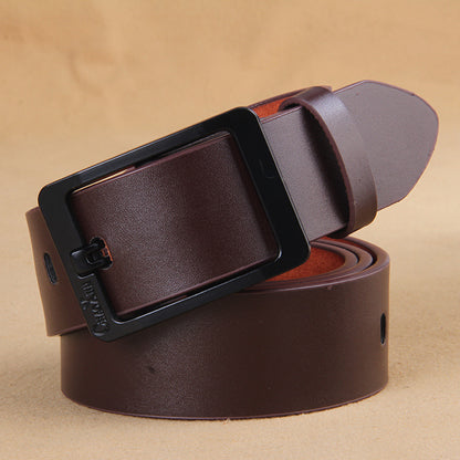 Men's Green Wide Korean Style Business Casual Belts