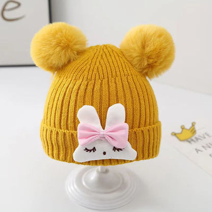 Women's & Men's Cute Cartoon Bunny Woolen Winter Keep Warm Kids' Headwear