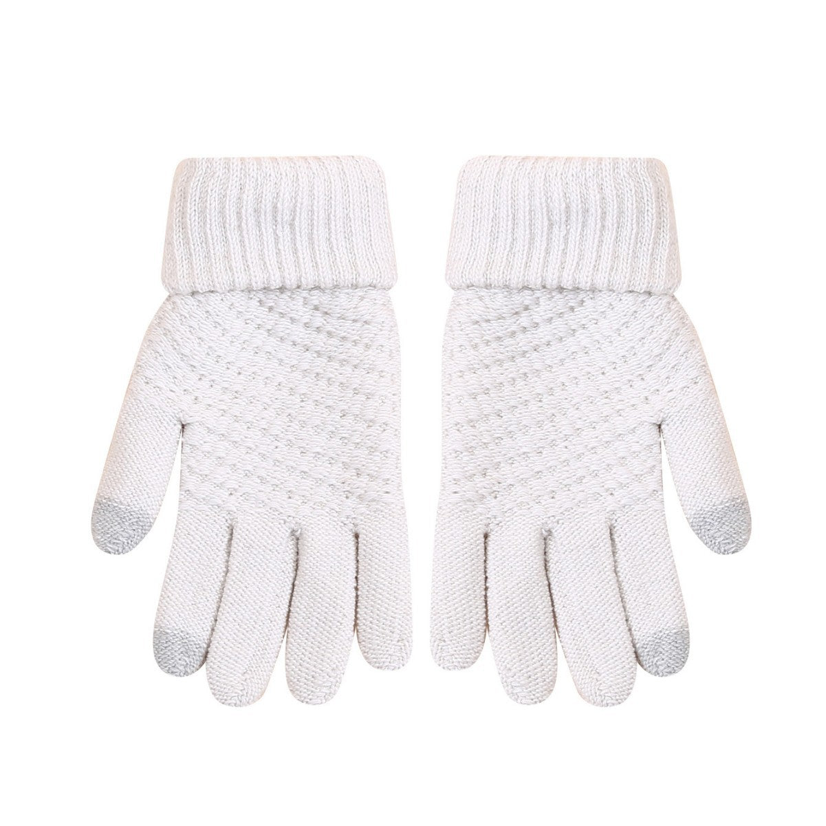 Women's Pattern Jacquard Fleece Lining Thickened Outdoor Cycling Warm Gloves