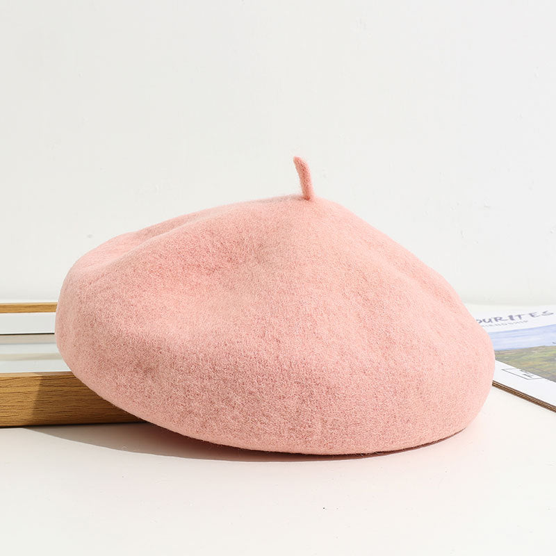 Women's Korean Style Woolen Beret Retro Easy Hats & Caps