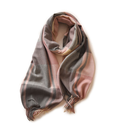 Women's Silk Pleasure Plaid Artificial Cashmere Winter Scarfs