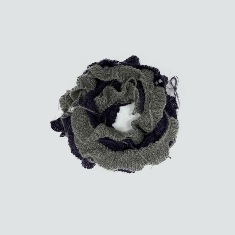 Mohair Blended Flat Spiral Woven Handmade Scarfs