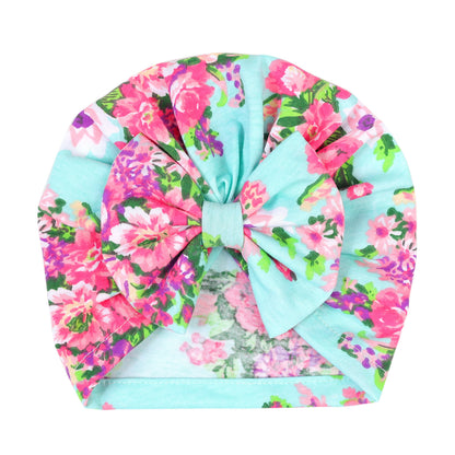 Floral Bow Beanie Windproof Warm Donut Kids' Headwear