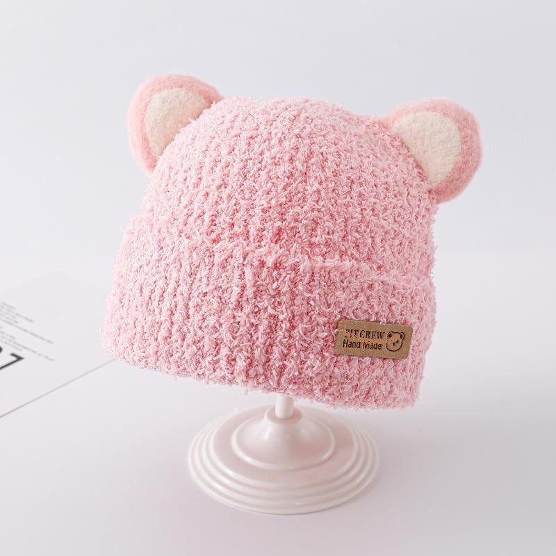 Korean Style Boys Plush Bonnet Knitted Kids' Headwear