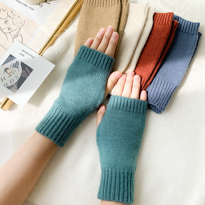 Women's Knitted Half Winter Fingerless Cute Finger Gloves