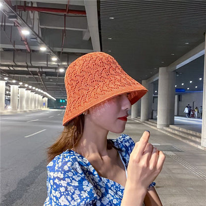 Female Summer Double-sided Bucket Korean Style Versatile Hats & Caps