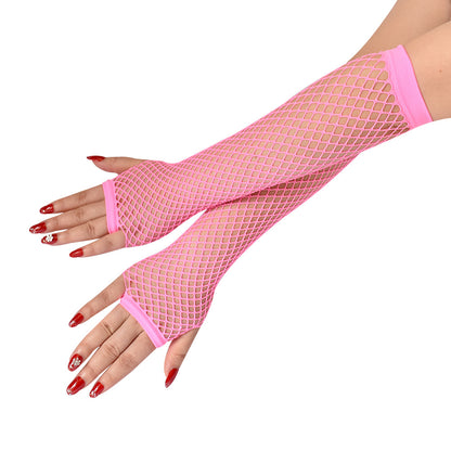 Mesh Mid-length Fishnet Stretch Sexy Vintage Party Gloves