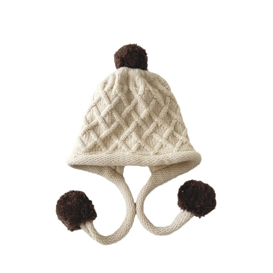 Children's Hat Boy Earmuffs Knitted Woolen Kids' Headwear