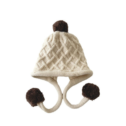 Children's Hat Boy Earmuffs Knitted Woolen Kids' Headwear