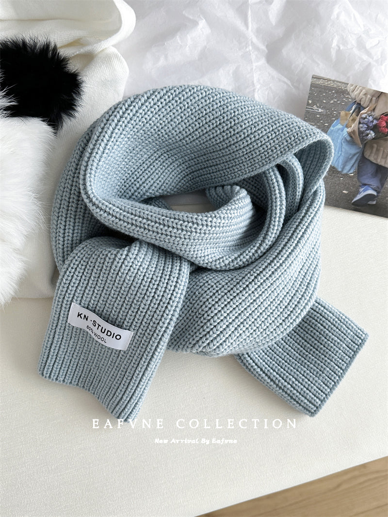 Women's Boutique Cashmere Wool Simple Pure Color Scarfs