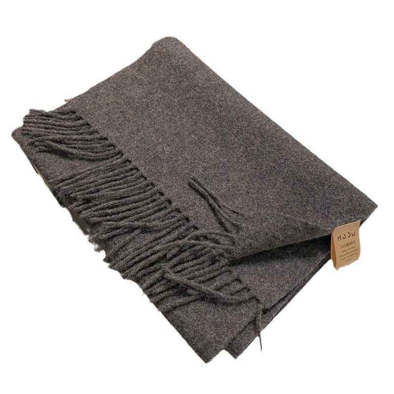 Wool Clip Flower Solid Color Female Winter Scarfs