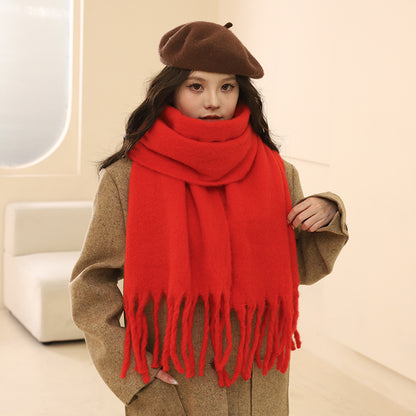 Women's & Men's Winter Warm Christmas Red Advanced Knitted Scarfs