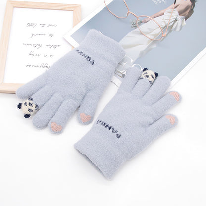 Women's Korean Minority Simple Solid Color Sweet Girly Gloves