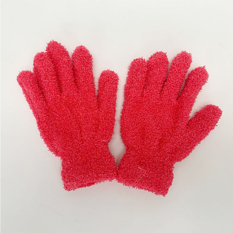 Women's & Men's Winter Towel Material Thickened Warm Full Finger Gloves