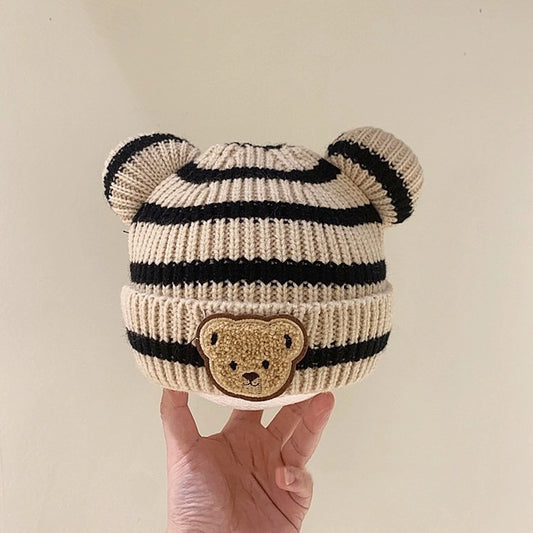 Children's Thickened Knitted Hat Cartoon Cute Bear Kids' Headwear