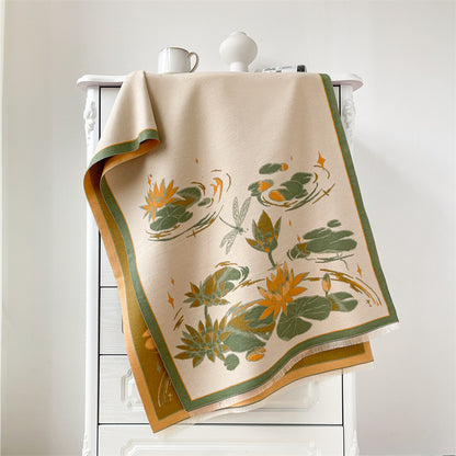 Women's For Retro National Style Lotus Pond Warm Scarfs